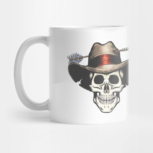 The Skull in Arrow shot Cowboy Hat by devaleta